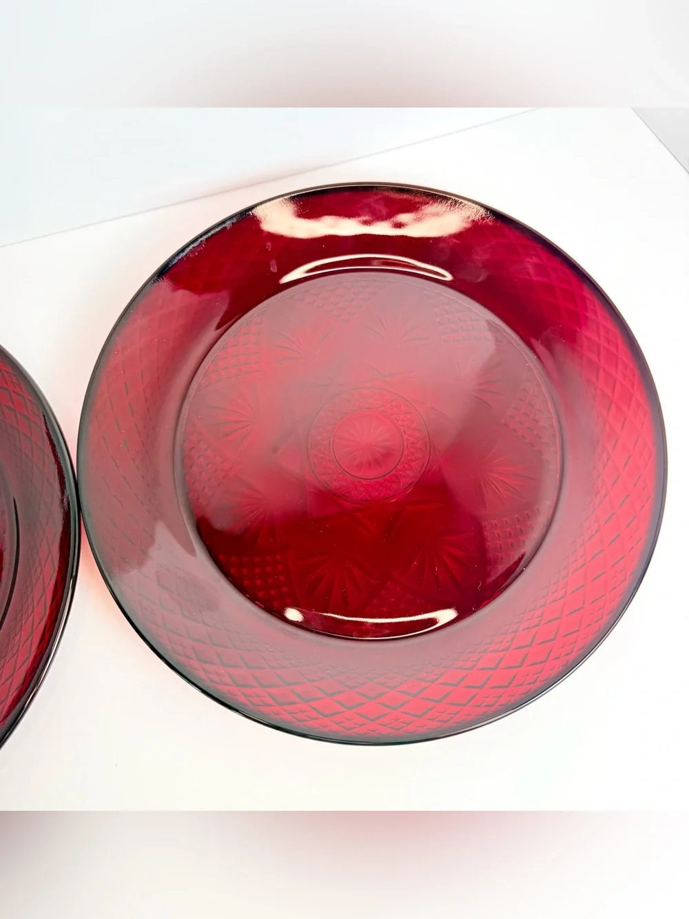 2 VTG Luminarc Cristal D'Arques Durand Ruby Red Glass 10